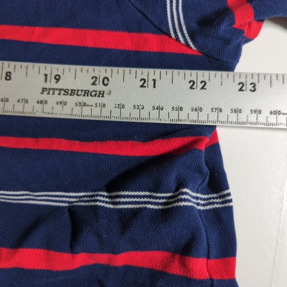 Vtg Ralph Lauren Polo Golf Shirt Mens L Blue Striped Pony Short Sleeve Preppy - Picture 6 of 6